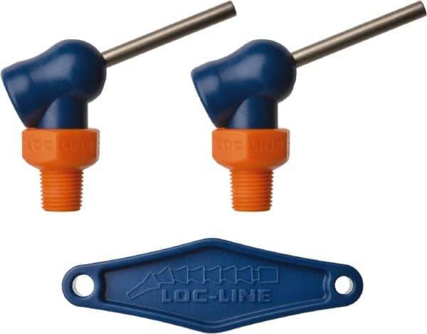 Loc-Line - 1/8" Hose Inside Diam x 1/16" Nozzle Diam, High-Pressure Coolant Hose Nozzle - NPT, for Use with Loc-Line Modular Hose System, 2 Pieces - USA Tool & Supply
