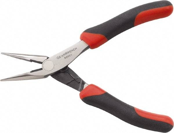 GearWrench - 5-1/5" OAL, 1-1/2" Jaw Length x 1/2" Jaw Width, Long Nose Lineman's Pliers - Short Jaw, Dual Composite Handles - USA Tool & Supply