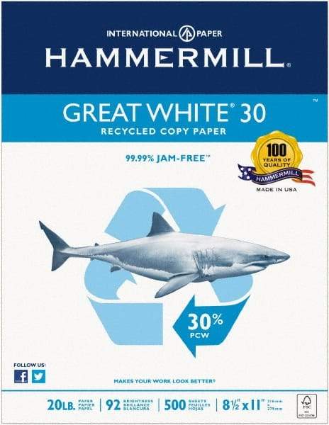 Hammermill - White Copy Paper - Use with Laser Printers, Copiers, Plain Paper Fax Machines - USA Tool & Supply