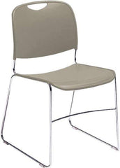 NPS - Polypropylene Grey Stacking Chair - Chrome Frame, 17" Wide x 22-1/2" Deep x 31" High - USA Tool & Supply