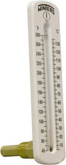 Winters - 40 to 280°F, Industrial Thermometer with Standard Thermowell - 1 Inch Immersion Length, 2 Inch Stem Length, 8 Inch Long, 1/2 Inch Thread - USA Tool & Supply