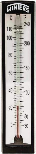 Winters - 30 to 240°F, Industrial Thermometer with Standard Thermowell - 2 Inch Immersion Length, 1-7/8 Inch Stem Length, 6 Inch Long, 1/2 Inch Thread - USA Tool & Supply