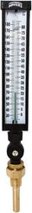 Winters - 30 to 180°F, Industrial Thermometer with Standard Thermowell - 3 Inch Immersion Length, 3-1/2 Inch Stem Length, 17 Inch Long, 3/4 Inch Thread - USA Tool & Supply