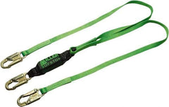 Miller - 6' Long, 310 Lb Capacity, 2 Leg Locking Snap Hook Harness Lanyard - Webbing, Locking Snap Hook Anchorage Connection - USA Tool & Supply