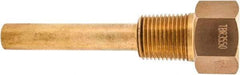 Winters - 4-1/2 Inch Overall Length, 1/2 Inch Thread, Brass Thermowell - 2-1/2 Inch Insertion Length - USA Tool & Supply