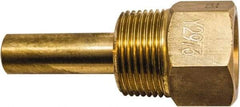 Winters - 4-1/2 Inch Overall Length, 3/4 Inch Thread, Brass Thermowell - 2-1/2 Inch Insertion Length - USA Tool & Supply