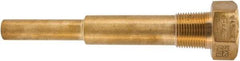 Winters - 6-3/4 Inch Overall Length, 3/4 Inch Thread, Brass Thermowell - 5 Inch Insertion Length - USA Tool & Supply