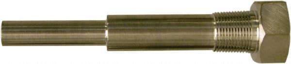 Winters - 6-3/4 Inch Overall Length, 3/4 Inch Thread, 304 Stainless Steel Thermowell - 5 Inch Insertion Length - USA Tool & Supply