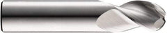 SGS - 1" Diam, 2" LOC, 3 Flute Solid Carbide Ball End Mill - Uncoated, Single End, 5" OAL, 1" Shank Diam, Spiral Flute - USA Tool & Supply