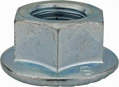 Monroe Engineering Products - M16x2.00 Grade 8 Steel Hex Flange Lock Nut - 16mm High, Zinc-Plated Finish - USA Tool & Supply