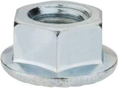 Monroe Engineering Products - M12x1.75 Grade 8 Steel Hex Flange Lock Nut - 12mm High, Zinc-Plated Finish - USA Tool & Supply