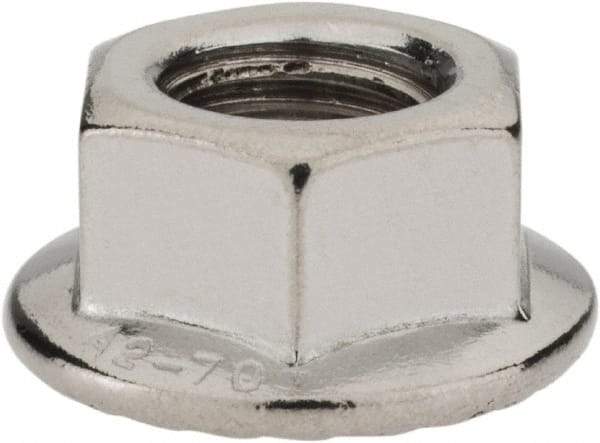 Monroe Engineering Products - M12x1.75 304 Steel Hex Flange Lock Nut - 12mm High - USA Tool & Supply