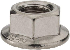 Monroe Engineering Products - M10x1.50 304 Steel Hex Flange Lock Nut - 10mm High - USA Tool & Supply