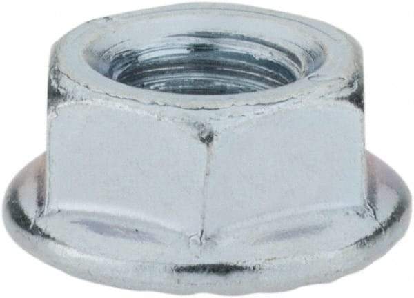 Monroe Engineering Products - M6x1.00 Grade 8 Steel Hex Flange Lock Nut - 6mm High, Zinc-Plated Finish - USA Tool & Supply