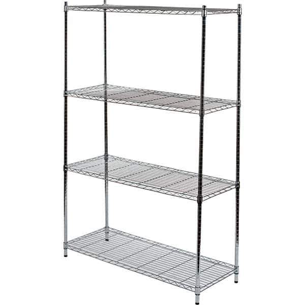 Quantum Storage - 4 Shelf Wire Shelving Unit - 48" Wide x 18" Deep x 72" High, - USA Tool & Supply