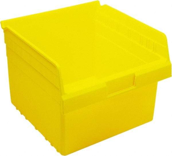 Quantum Storage - 11-5/8" Deep, Yellow Polypropylene Hopper Shelf Bin - 8" High x 11-1/8" Wide x 11-5/8" Long - USA Tool & Supply