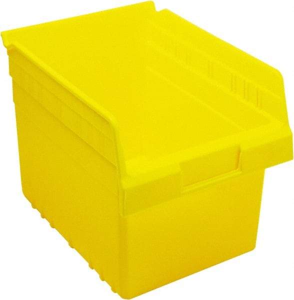 Quantum Storage - 11-5/8" Deep, Yellow Polypropylene Hopper Shelf Bin - 8" High x 8-3/8" Wide x 11-5/8" Long - USA Tool & Supply