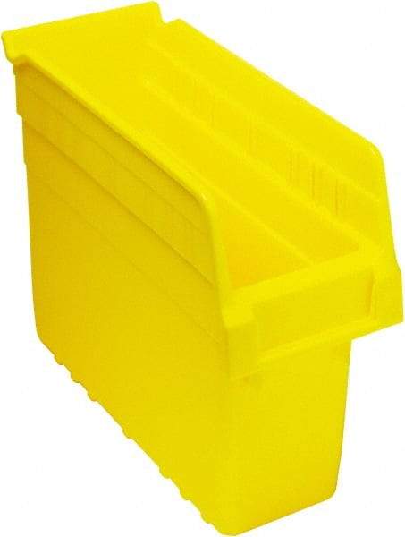 Quantum Storage - 11-5/8" Deep, Yellow Polypropylene Hopper Shelf Bin - 8" High x 4-3/8" Wide x 11-5/8" Long - USA Tool & Supply