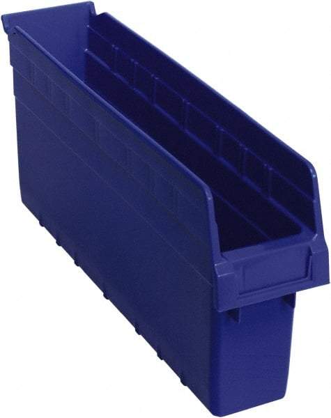 Quantum Storage - 17-7/8" Deep, Blue Polypropylene Hopper Shelf Bin - 8" High x 4-3/8" Wide x 17-7/8" Long - USA Tool & Supply