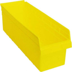 Quantum Storage - 23-5/8" Deep, Yellow Polypropylene Hopper Shelf Bin - 8" High x 8-3/8" Wide x 23-5/8" Long - USA Tool & Supply