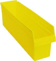 Quantum Storage - 23-5/8" Deep, Yellow Polypropylene Hopper Shelf Bin - 8" High x 6-5/8" Wide x 23-5/8" Long - USA Tool & Supply