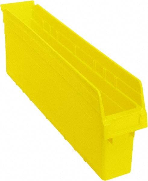 Quantum Storage - 23-5/8" Deep, Yellow Polypropylene Hopper Shelf Bin - 8" High x 4-3/8" Wide x 23-5/8" Long - USA Tool & Supply