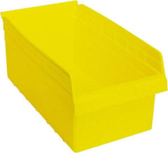 Quantum Storage - 17-7/8" Deep, Yellow Polypropylene Hopper Shelf Bin - 8" High x 11-1/8" Wide x 17-7/8" Long - USA Tool & Supply