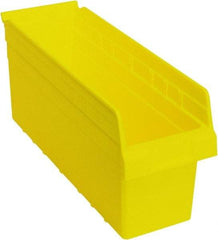Quantum Storage - 17-7/8" Deep, Yellow Polypropylene Hopper Shelf Bin - 8" High x 6-5/8" Wide x 17-7/8" Long - USA Tool & Supply