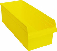 Quantum Storage - 23-5/8" Deep, Yellow Polypropylene Hopper Shelf Bin - 8" High x 11-1/8" Wide x 23-5/8" Long - USA Tool & Supply