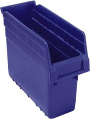 Quantum Storage - 11-5/8" Deep, Blue Polypropylene Hopper Shelf Bin - 8" High x 4-3/8" Wide x 11-5/8" Long - USA Tool & Supply