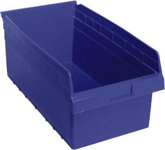 Quantum Storage - 17-7/8" Deep, Blue Polypropylene Hopper Shelf Bin - 8" High x 11-1/8" Wide x 17-7/8" Long - USA Tool & Supply