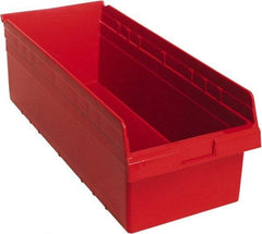 Quantum Storage - 23-5/8" Deep, Red Polypropylene Hopper Shelf Bin - 8" High x 11-1/8" Wide x 23-5/8" Long - USA Tool & Supply