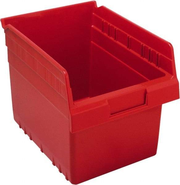 Quantum Storage - 11-5/8" Deep, Red Polypropylene Hopper Shelf Bin - 8" High x 8-3/8" Wide x 11-5/8" Long - USA Tool & Supply