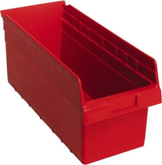 Quantum Storage - 17-7/8" Deep, Red Polypropylene Hopper Shelf Bin - 8" High x 8-3/8" Wide x 17-7/8" Long - USA Tool & Supply