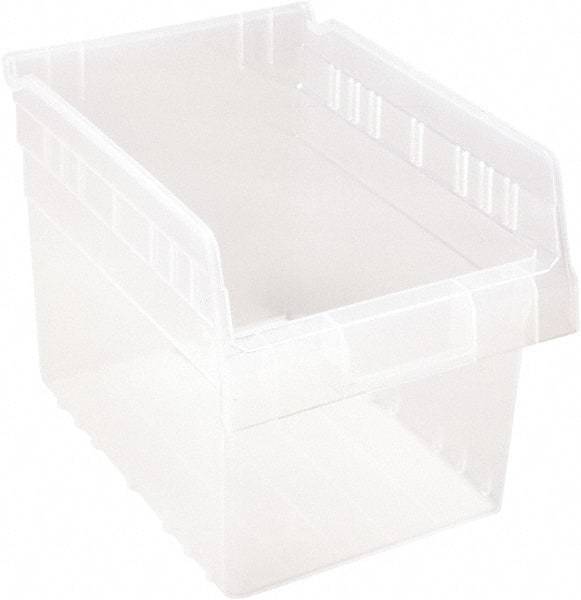 Quantum Storage - 11-5/8" Deep, Clear Polypropylene Hopper Shelf Bin - 8" High x 8-3/8" Wide x 11-5/8" Long - USA Tool & Supply