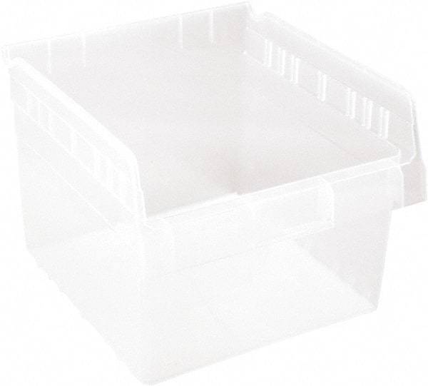 Quantum Storage - 11-5/8" Deep, Clear Polypropylene Hopper Shelf Bin - 8" High x 11-1/8" Wide x 11-5/8" Long - USA Tool & Supply