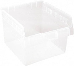 Quantum Storage - 11-5/8" Deep, Clear Polypropylene Hopper Shelf Bin - 8" High x 11-1/8" Wide x 11-5/8" Long - USA Tool & Supply