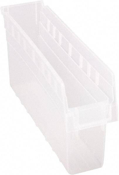 Quantum Storage - 17-7/8" Deep, Clear Polypropylene Hopper Shelf Bin - 8" High x 4-3/8" Wide x 17-7/8" Long - USA Tool & Supply