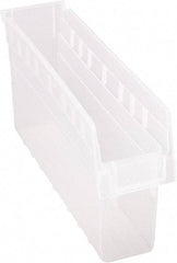 Quantum Storage - 17-7/8" Deep, Clear Polypropylene Hopper Shelf Bin - 8" High x 4-3/8" Wide x 17-7/8" Long - USA Tool & Supply