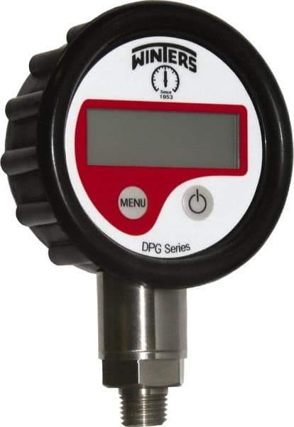 Winters - 2-1/2" Dial, 1/4 Thread, 0-1,000 Scale Range, Pressure Gauge - Lower Connection Mount, Accurate to 0.01% of Scale - USA Tool & Supply