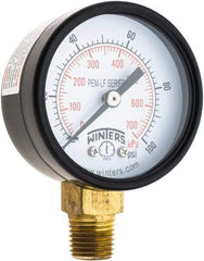 Winters - 2" Dial, 1/4 Thread, 0-100 Scale Range, Pressure Gauge - Lower Connection Mount, Accurate to 3-2-3% of Scale - USA Tool & Supply