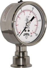 Winters - 4" Dial, 1-1/2 Thread, 0-100 Scale Range, Pressure Gauge - Lower Connection Mount, Accurate to 0.01% of Scale - USA Tool & Supply