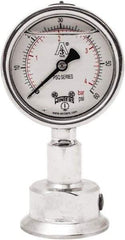 Winters - 2-1/2" Dial, 1-1/2 Thread, 0-60 Scale Range, Pressure Gauge - Lower Connection Mount, Accurate to 1.5% of Scale - USA Tool & Supply