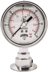 Winters - 4" Dial, 2 Thread, 0-60 Scale Range, Pressure Gauge - Lower Connection Mount, Accurate to 0.01% of Scale - USA Tool & Supply