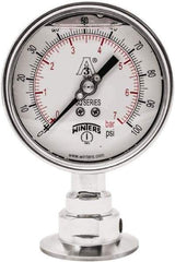 Winters - 4" Dial, 2 Thread, 0-100 Scale Range, Pressure Gauge - Lower Connection Mount, Accurate to 0.01% of Scale - USA Tool & Supply