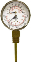 Winters - 3" Dial, 1/2 Thread, 0-200 Scale Range, Pressure Gauge - Lower Connection Mount, Accurate to 0.03% of Scale - USA Tool & Supply