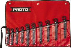 Proto - 10 Piece, 10mm to 19mm, 12 Point Ratcheting Flare Nut Set - Metric Measurement Standard, Black Oxide Finish - USA Tool & Supply