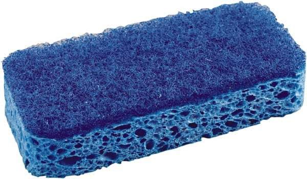 SOS - 4-1/2" Long x 2-1/2" Wide x 0.09" Thick Scouring Sponge - Heavy-Duty, Dark Blue/Light Blue - USA Tool & Supply