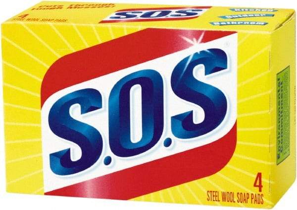 SOS - Steel Wool Scouring Soap Pad - Heavy-Duty, Blue/Gray - USA Tool & Supply