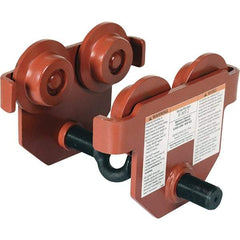 Vestil - 1 Ton Capacity Low Profile Manual Trolley - 2-1/2" to 10-1/8" Flange Width - USA Tool & Supply
